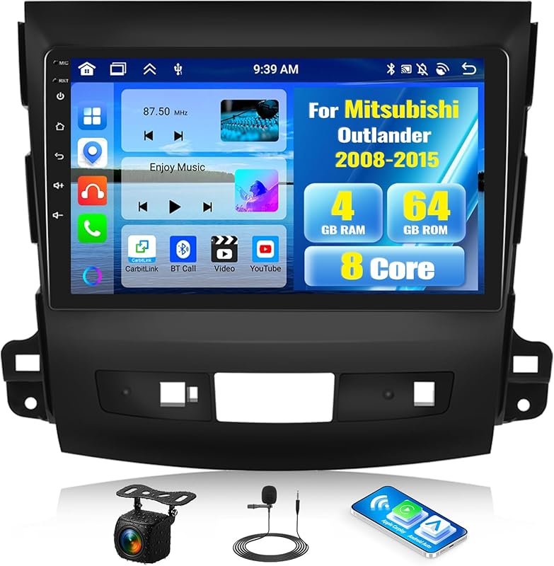 9 Inch Android 13 Car Stereo for Mitsubishi Outlander (2008-2015) with