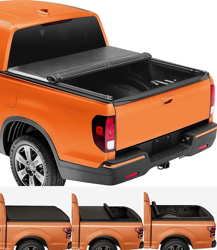 TIPTOP Soft Roll-Up Tonneau Cover for 2017-2025 Honda Ridgeline with 5