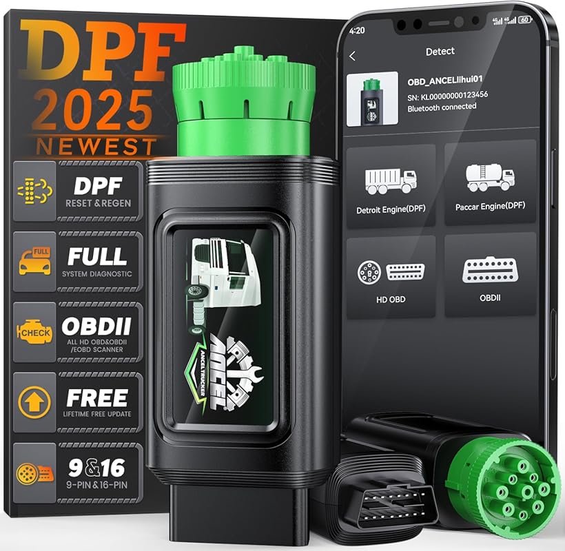 ANCEL HD110 Heavy Duty Truck Scanner with DPF Regen and Reset for Detr