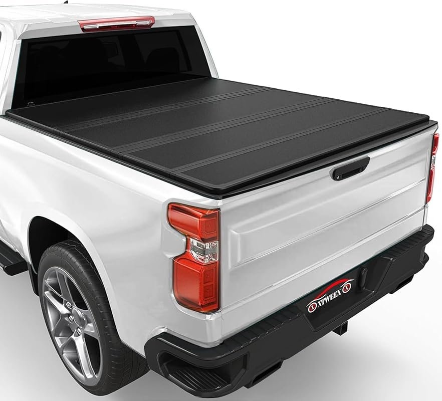 Hard Quad-Fold Tonneau Cover with FRP for Chevy Silverado and GMC Sier