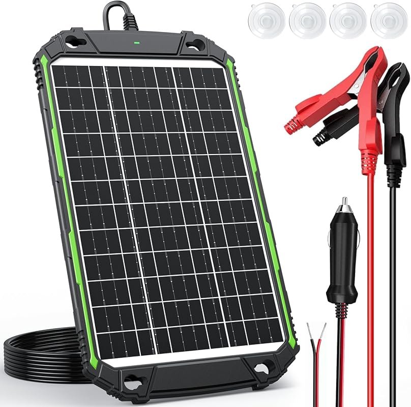 Sun Energise 15W 12V Waterproof Solar Battery Charger & Maintainer wit