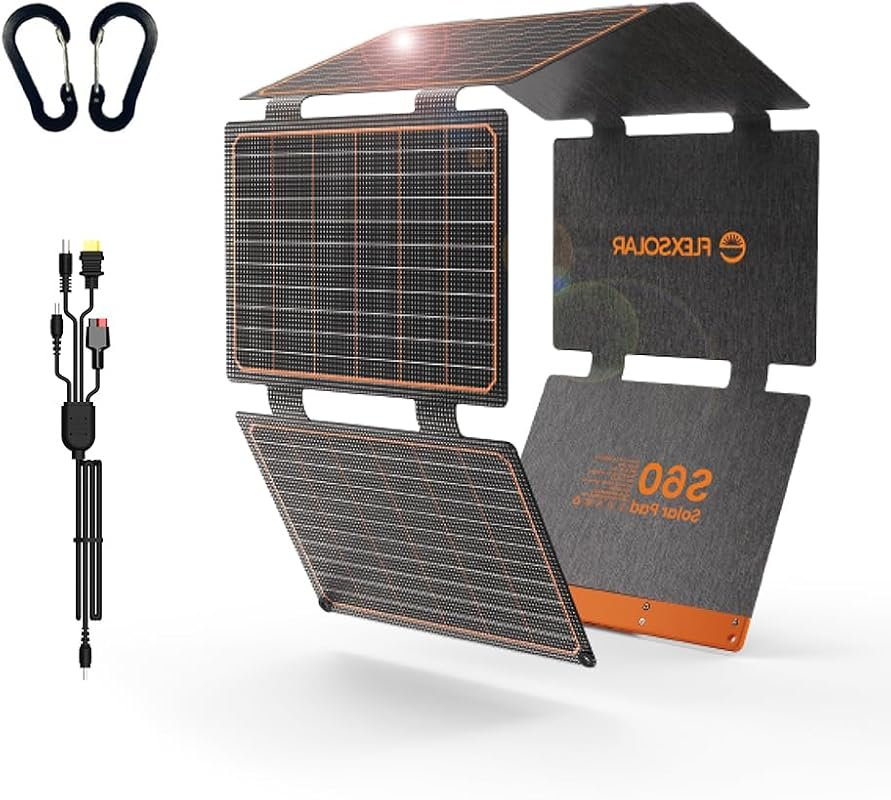 60W Portable Foldable Solar Panels for Camping, Power Stations, Phones
