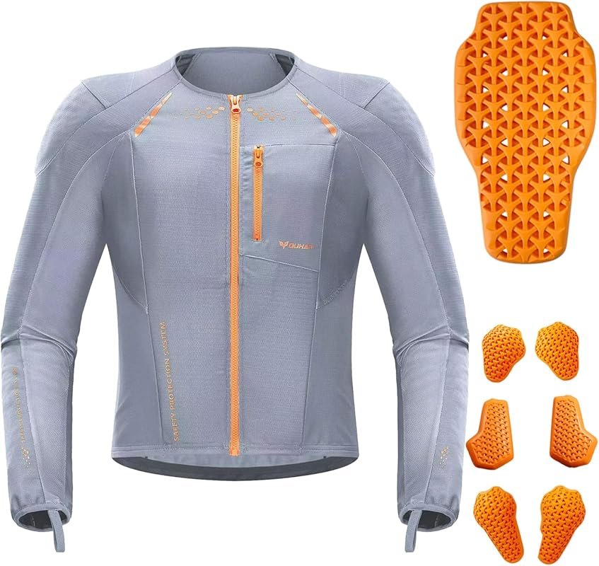 DUHAN Mesh Motorcycle Jacket for Men with CE Level 2 Armor Suitable fo