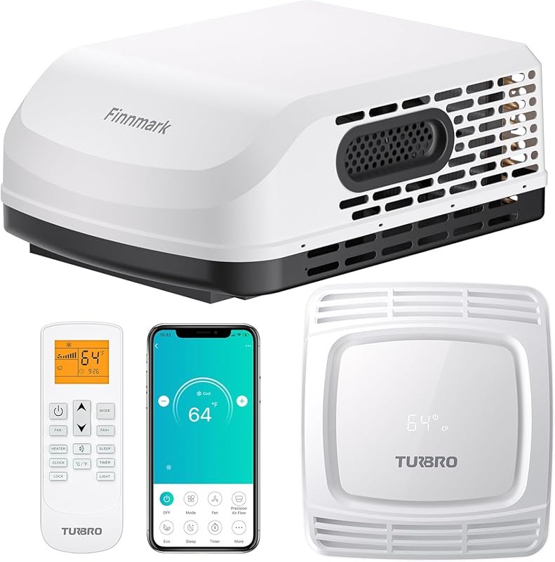 TURBRO 15000 BTU Non-Ducted Rooftop RV Air Conditioner with Electric H