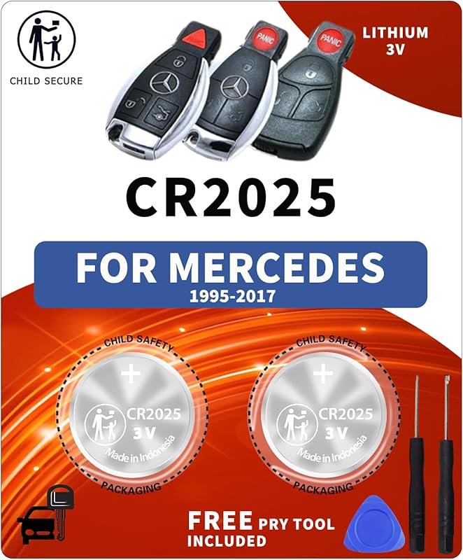 Key Fob Battery Replacement for Mercedes-Benz – CR2025  – Fits C-Class