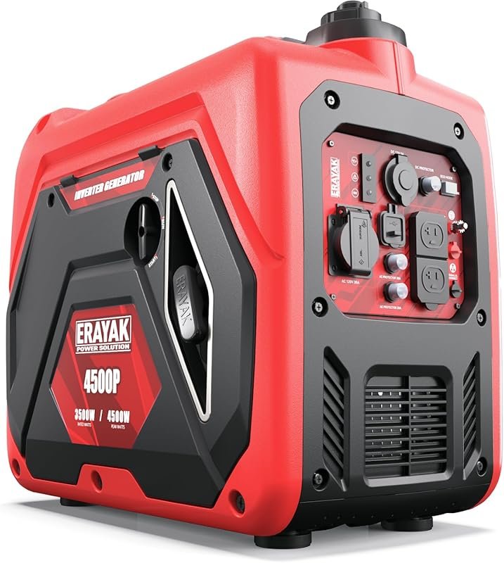 ERAYAK 4500W Portable Inverter Generator for Home Backup and Quiet Cam