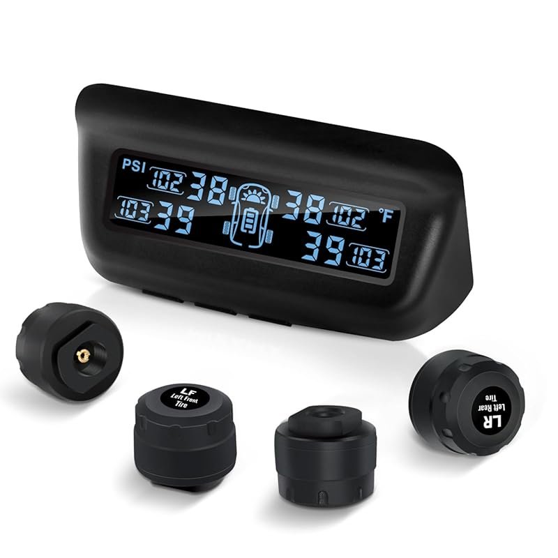 Aftermarket RV TPMS: Solar Charged, Auto Calibration, LCD Display, 4 S