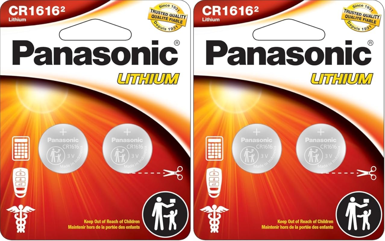Panasonic CR1616 3.0 Volt Long Lasting Lithium Coin Cell Batteries in 