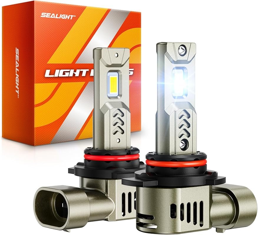 SEALIGHT 9012 HIR2 LED Headlight Bulbs: Super Bright 6500K, 1:1 Size,