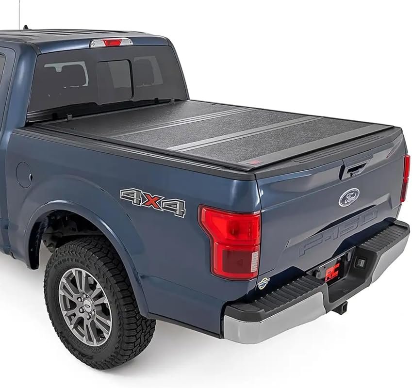 Rough Country Hard Tri-Fold Low-Profile Aluminum Tonneau Cover for 202
