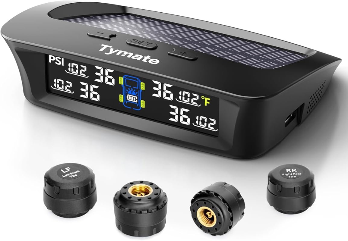 Aftermarket RV TPMS: Solar Charged, Color Display, 4 Sensors, 6 Alarm 
