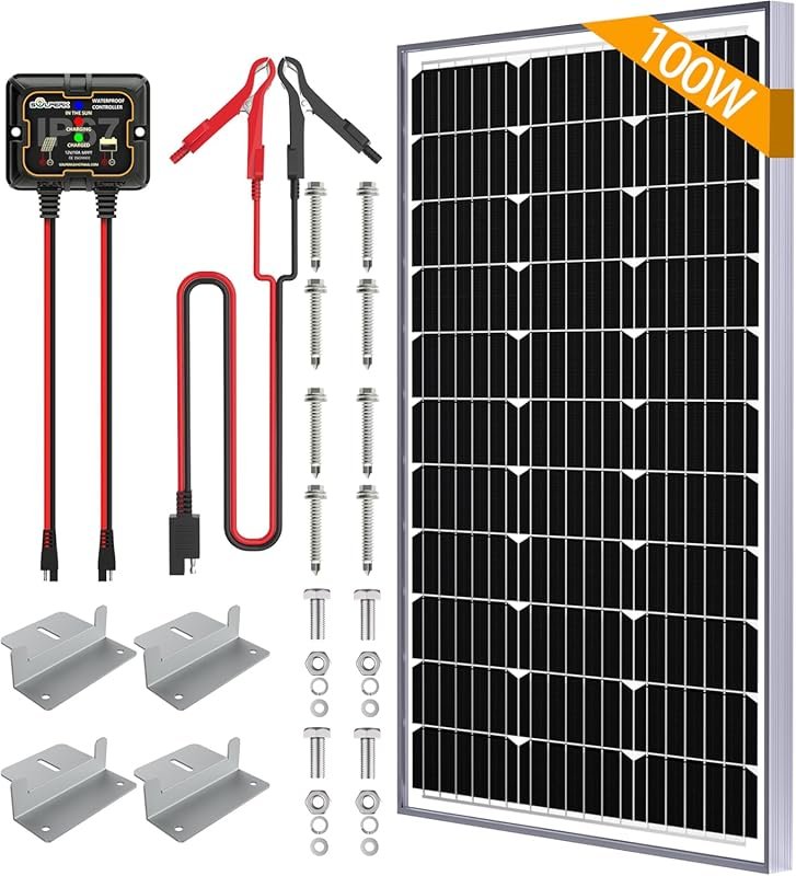 SOLPERK 100W Solar Battery Charger Solar Battery Maintainer + Smart 10