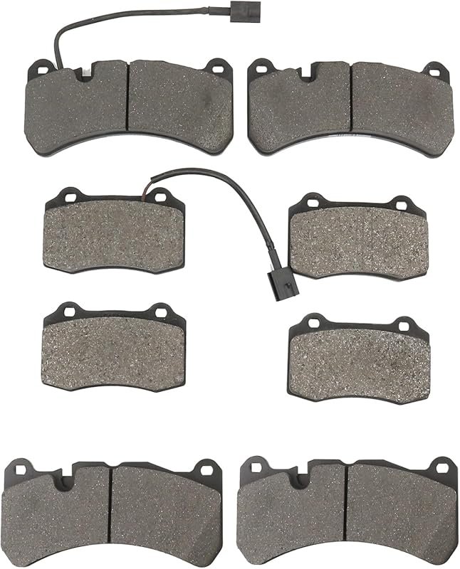 Front and Rear Brake Pad Set Compatible with Maserati Ghibli and Quatt