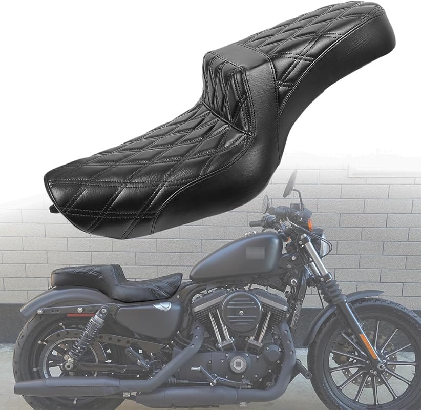 Two-Up Motorcycle Seat for Harley Sportster 883 1200 Models from 2004