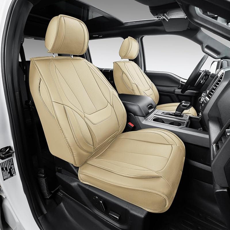 OASIS AUTO Full Set Waterproof Leather Seat Covers for 2010 Ford F-150