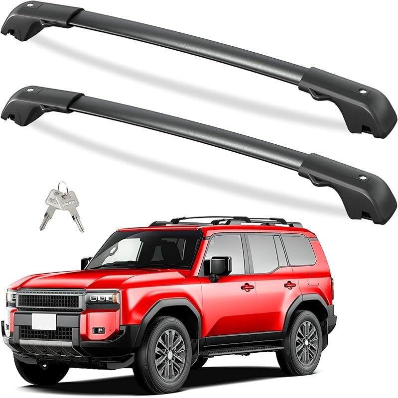 Tuyoung Lockable Aluminum Roof Rack with 300lb Capacity for Toyota Lan