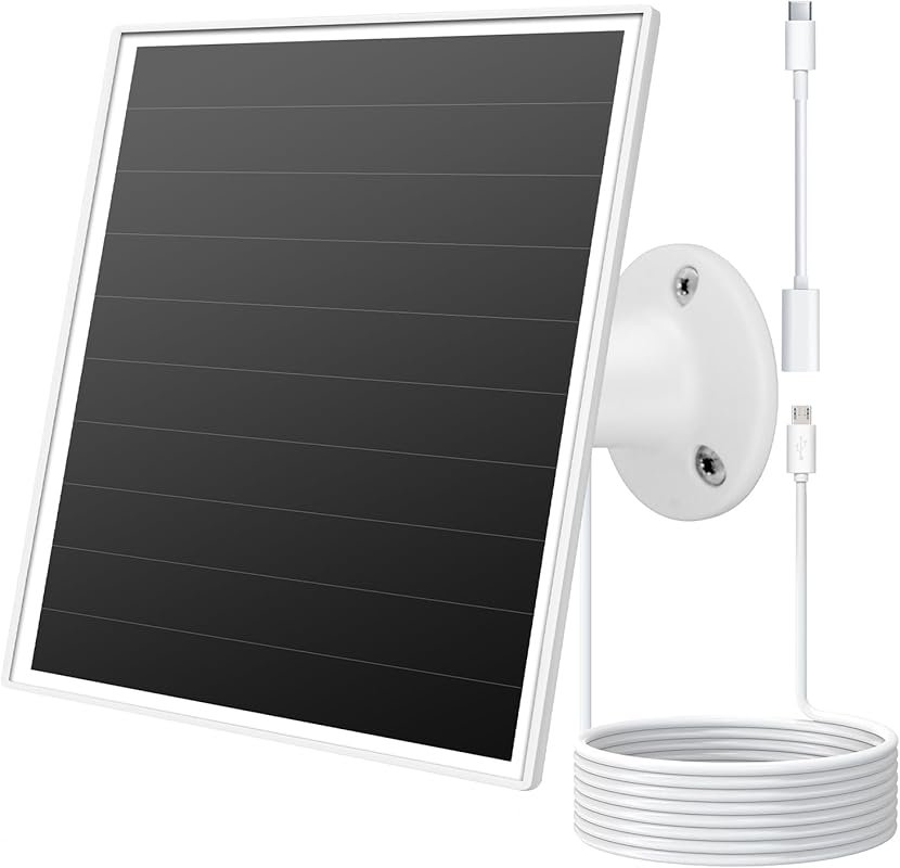 6W Solar Panel Charger for Outdoor Security Cameras with USB and Adjus