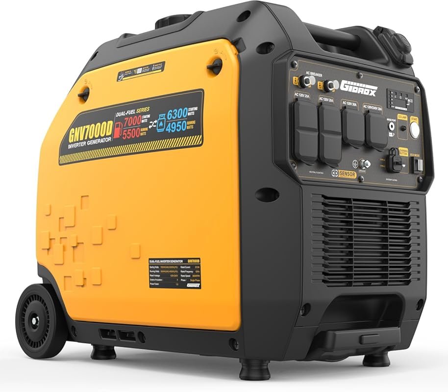 7000-Watt Dual Fuel RV-Ready Inverter Generator with remote electric s