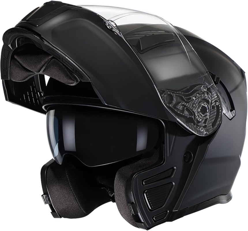 TRIANGLE Modular Full Face Motorcycle Helmet with Flip-Up Design, Dual