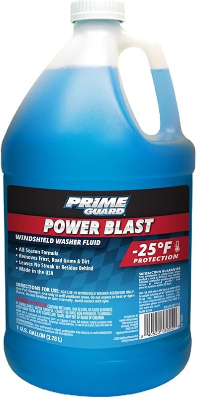 Prime Guard windshield washer fluid is effective down to -25°F and com