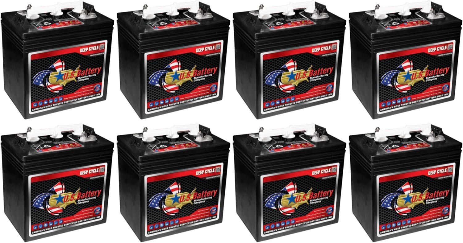 Set of 8 US Battery US1800XC2 6V 208Ah Deep Cycle Batteries for Golf C