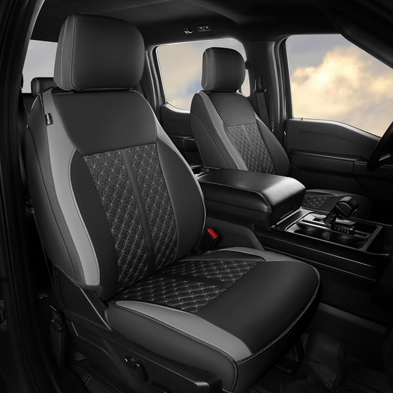 Custom Leather Seat Covers for 2010 Ford F-150: Full Set Fit for XL, X