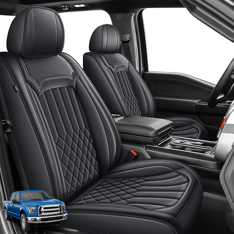 AOMSAZTO Faux Leather Waterproof Seat Covers for 2010 Ford F-150 Super