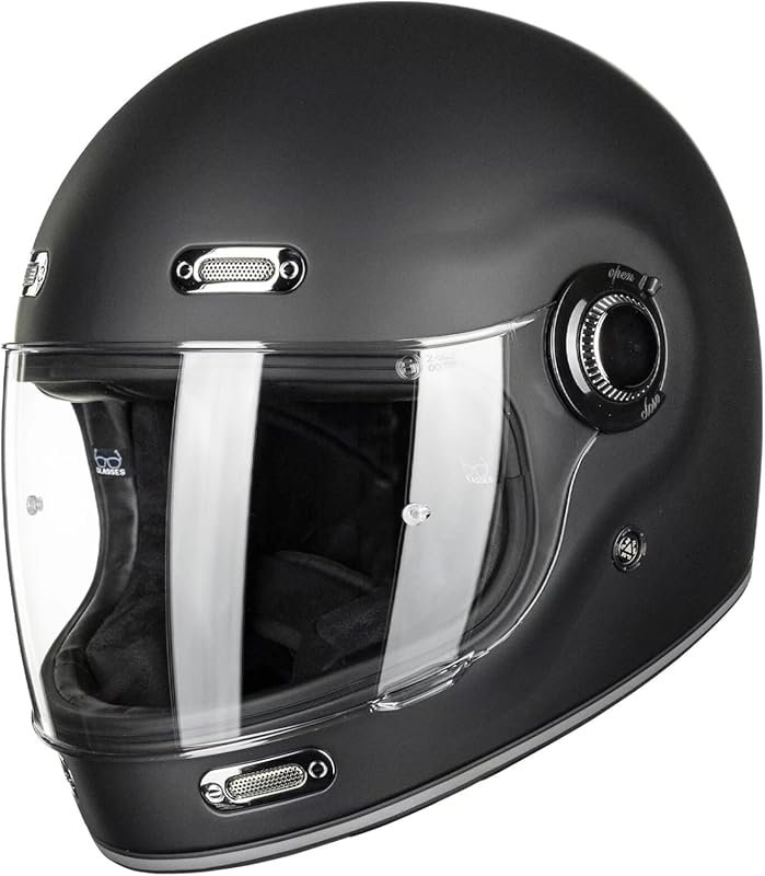 ILM Retro Full Face Motorcycle Helmet for Cruisers, with Vintage Visor