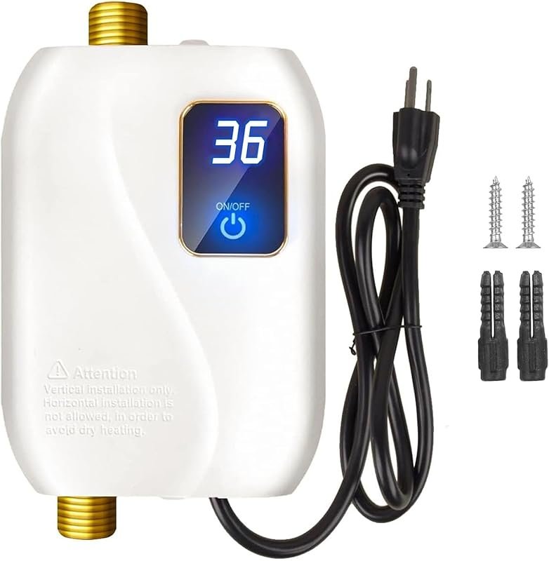110V 3000W Tankless Electric Water Heater with Digital Display for Kit
