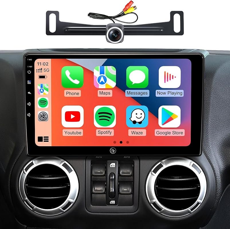 10.2-Inch Android 13 Car Stereo Upgrade for Jeep Wrangler JK with Wire