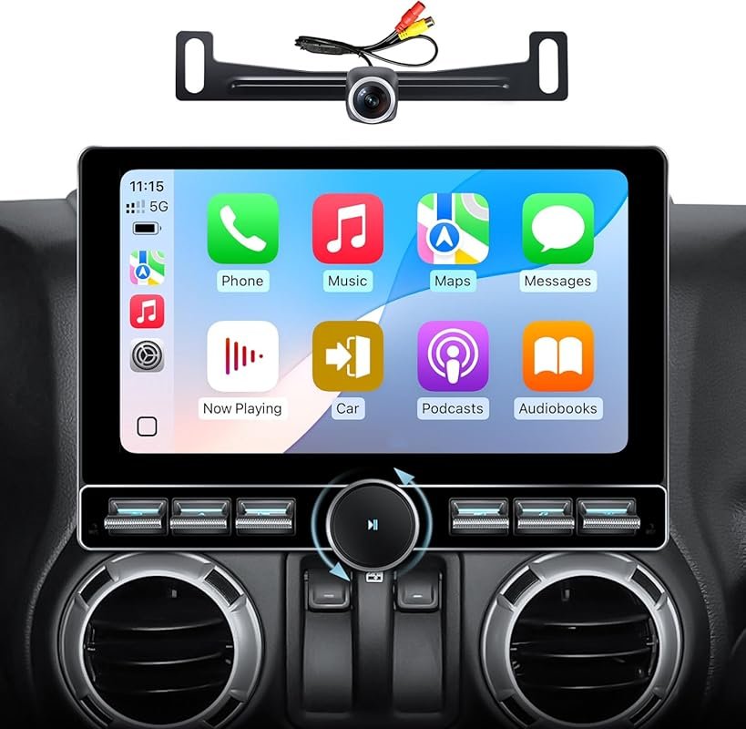 Jeep Wrangler JK Head Unit with QLED Touch Screen and Wireless Apple C