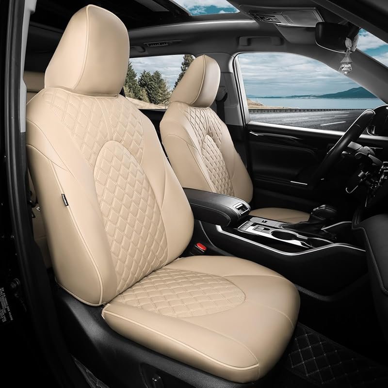 Faux Leather Seat Covers for Toyota Highlander 2020-2026: Custom Fit,