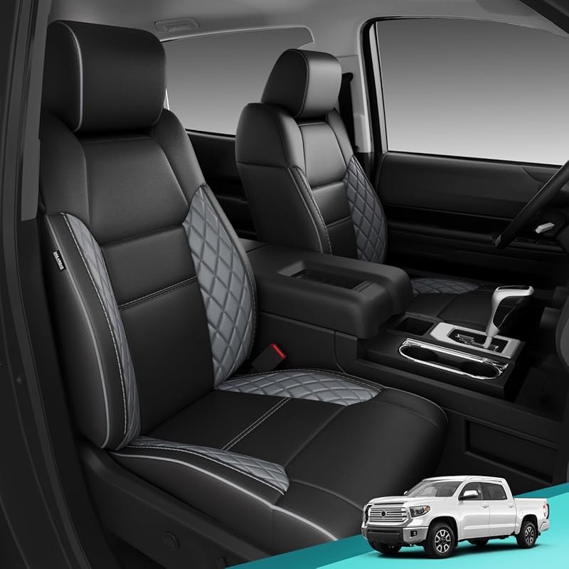 Waterproof Leather Seat Covers for 2014-2021 Toyota Tundra CrewMax in 