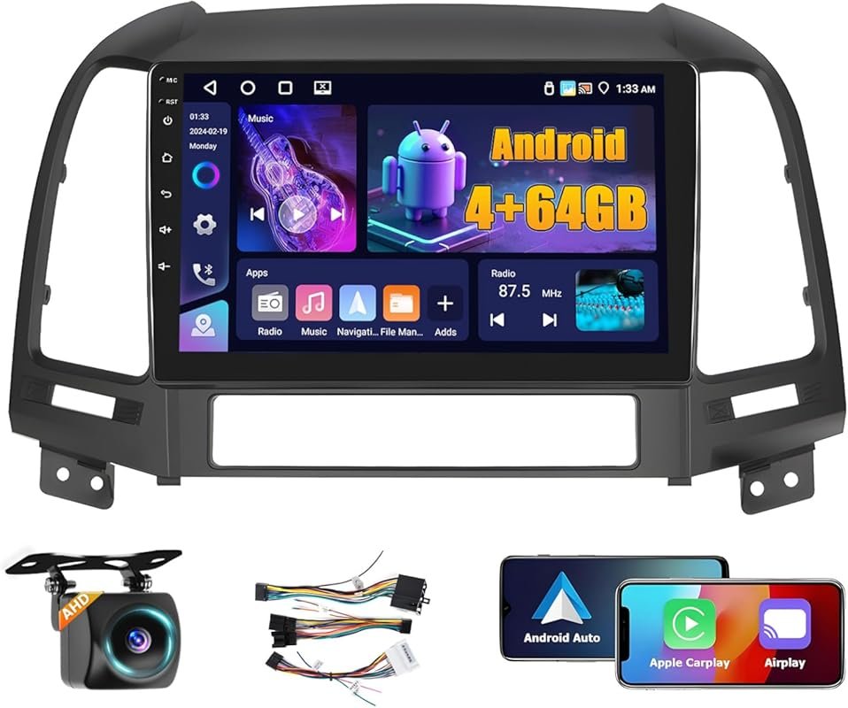 【4+64GB】 Double din for Hyundai Santa Fe 2006