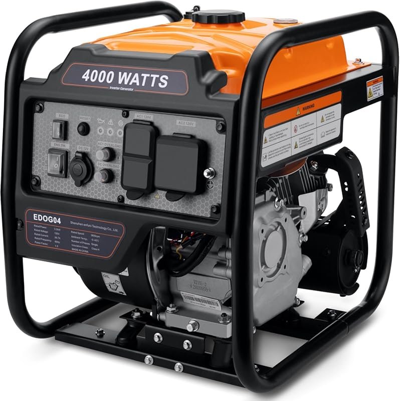 Power Equipment 4000-Watt Gas Inverter Generator with Eco Mode and Low