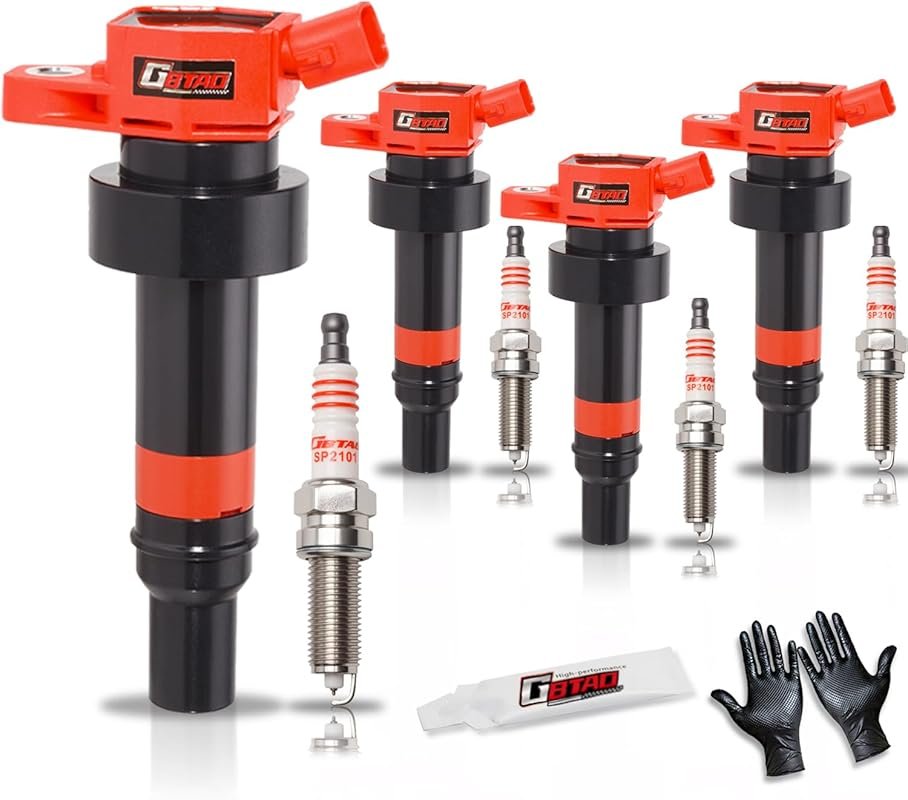 4-Piece Ignition Coil Pack and Iridium Spark Plug for Hyundai Veloster