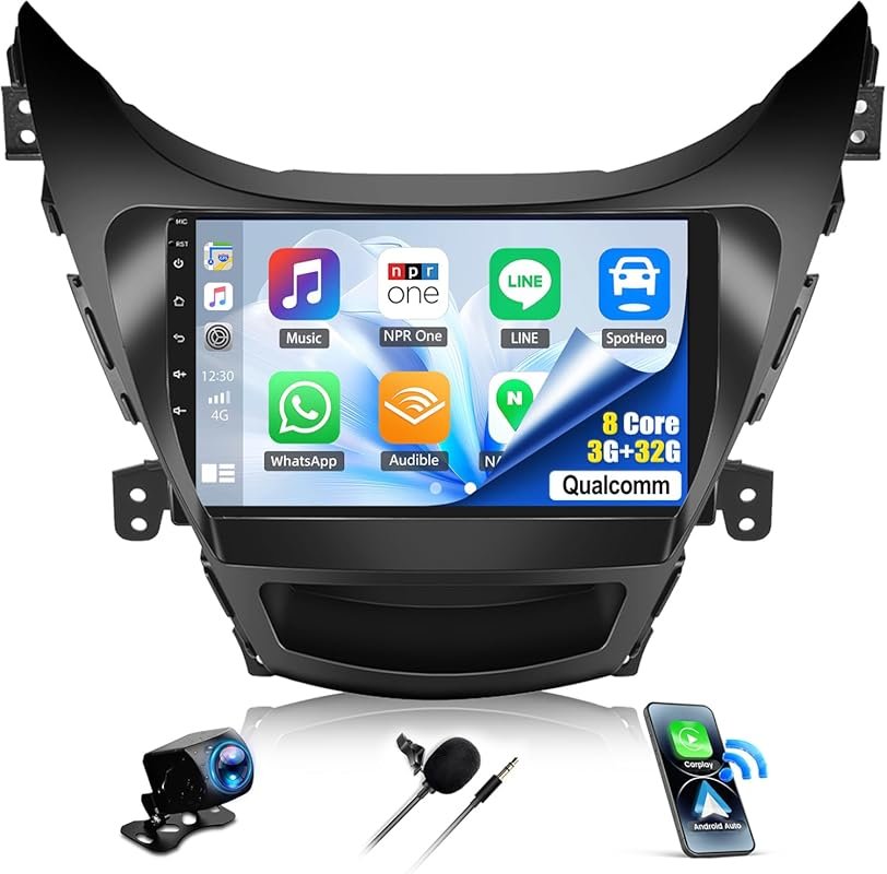 SIXWIN 8-Core Android Car Stereo for 2012 Hyundai Elantra with CarPlay