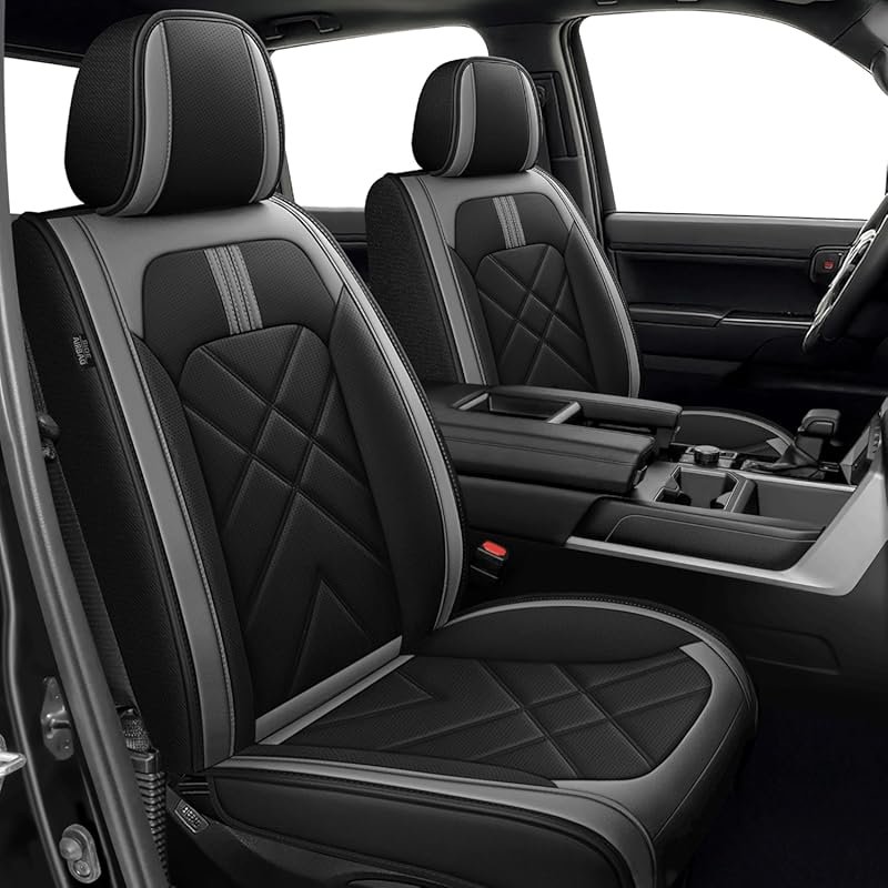 AOMSAZTO Breathable Leather Seat Covers for the Toyota Tundra CrewMax 
