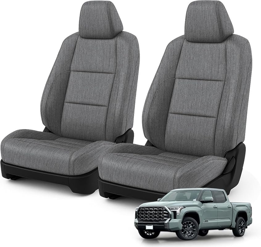 Heavy Duty Cationic Linen Front Seat Covers for the Toyota Tundra Crew