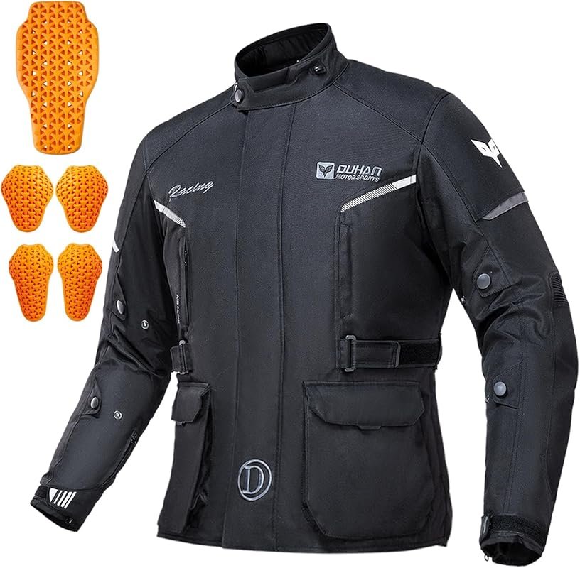 DUHAN Men's Waterproof Motorcycle Jacket with CE Level 2 Armor and Win