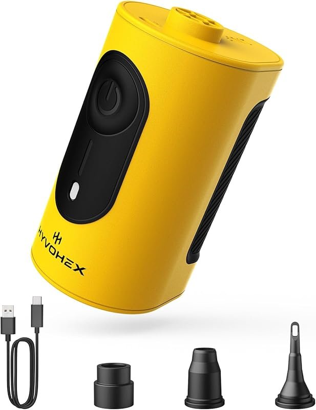 Battery Powered Air Pump for Inflatables: 4000mAh, 3 Nozzles, Air Matt