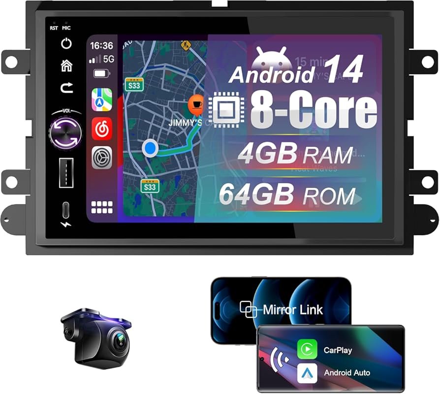 8 Core 4+64G Car Radio Stereo for Ford F150 2004
