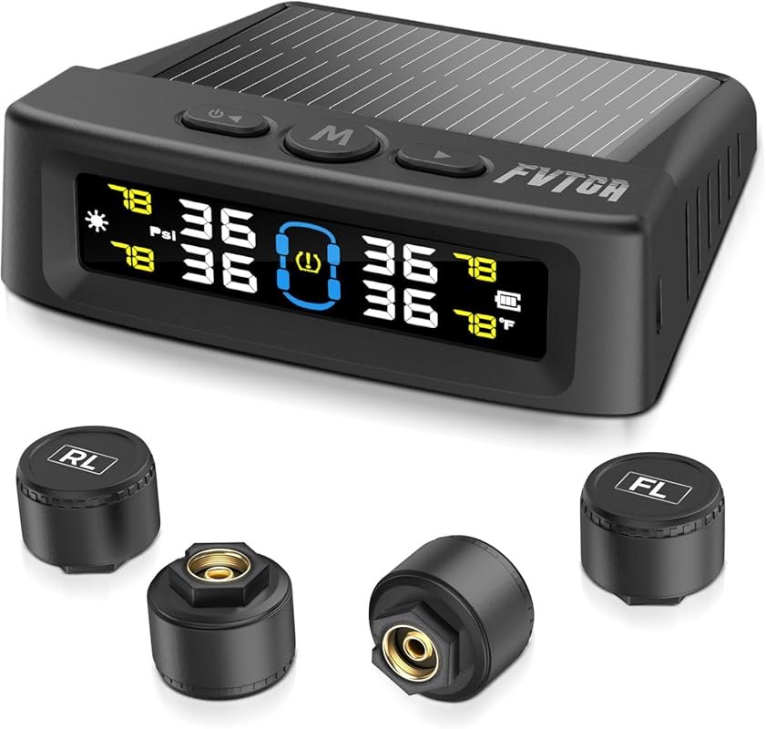Aftermarket TPMS: Solar & USB Charged, Color LCD, 4 Sensors, 6 Alarms,
