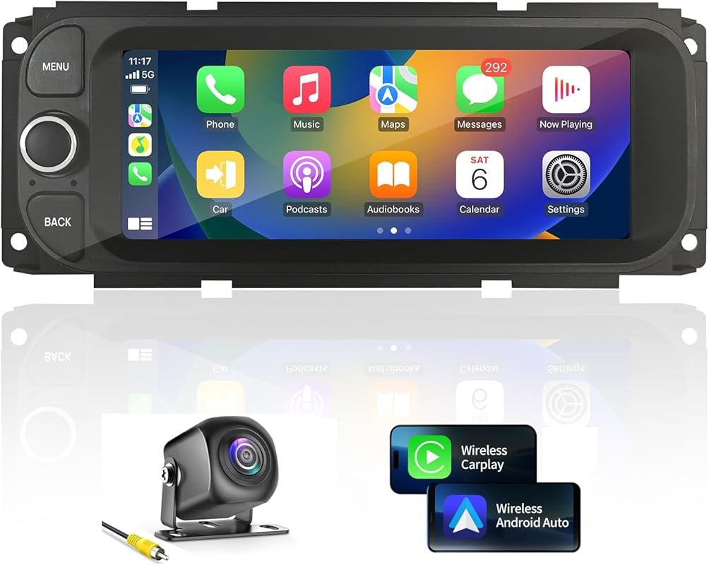 Car Stereo with CarPlay and Bluetooth for Jeep Wrangler 2003-2006, Fea