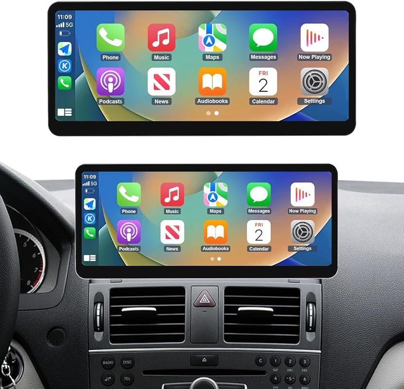 12.3-Inch Wireless CarPlay Android Auto Receiver for Mercedes-Benz C-C