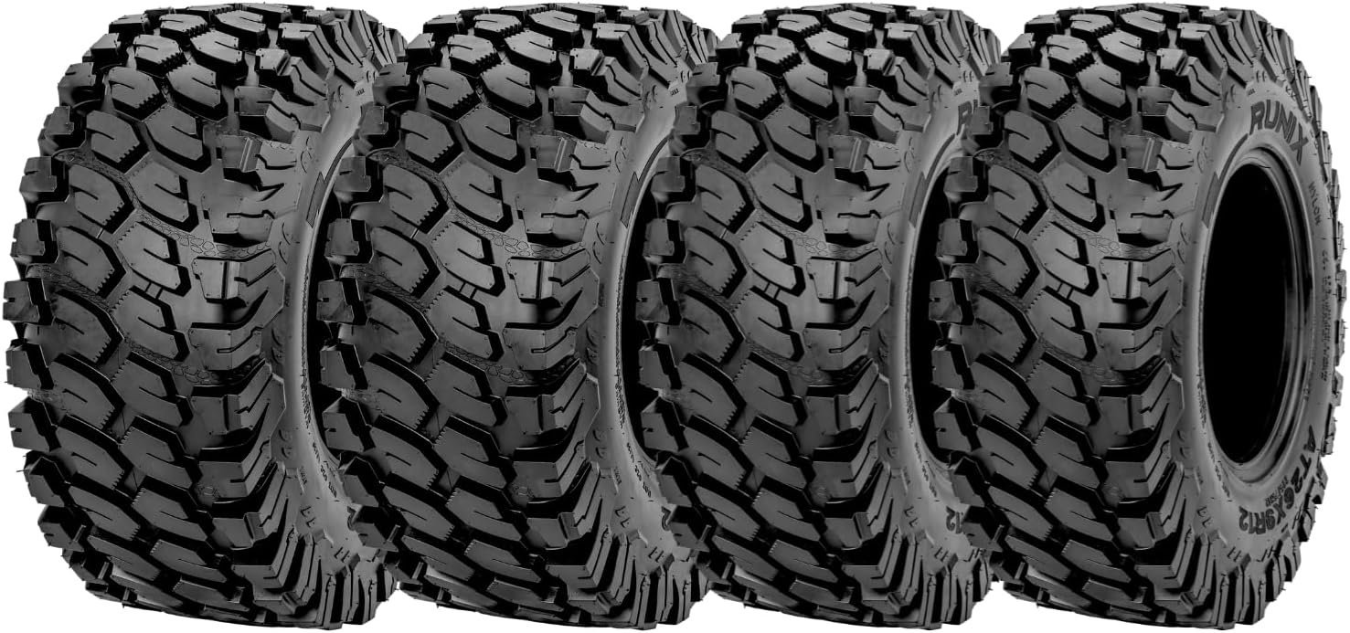 RUNIX TerraVance 6PR Tubeless Radial All-Terrain ATV UTV Tires Set of 