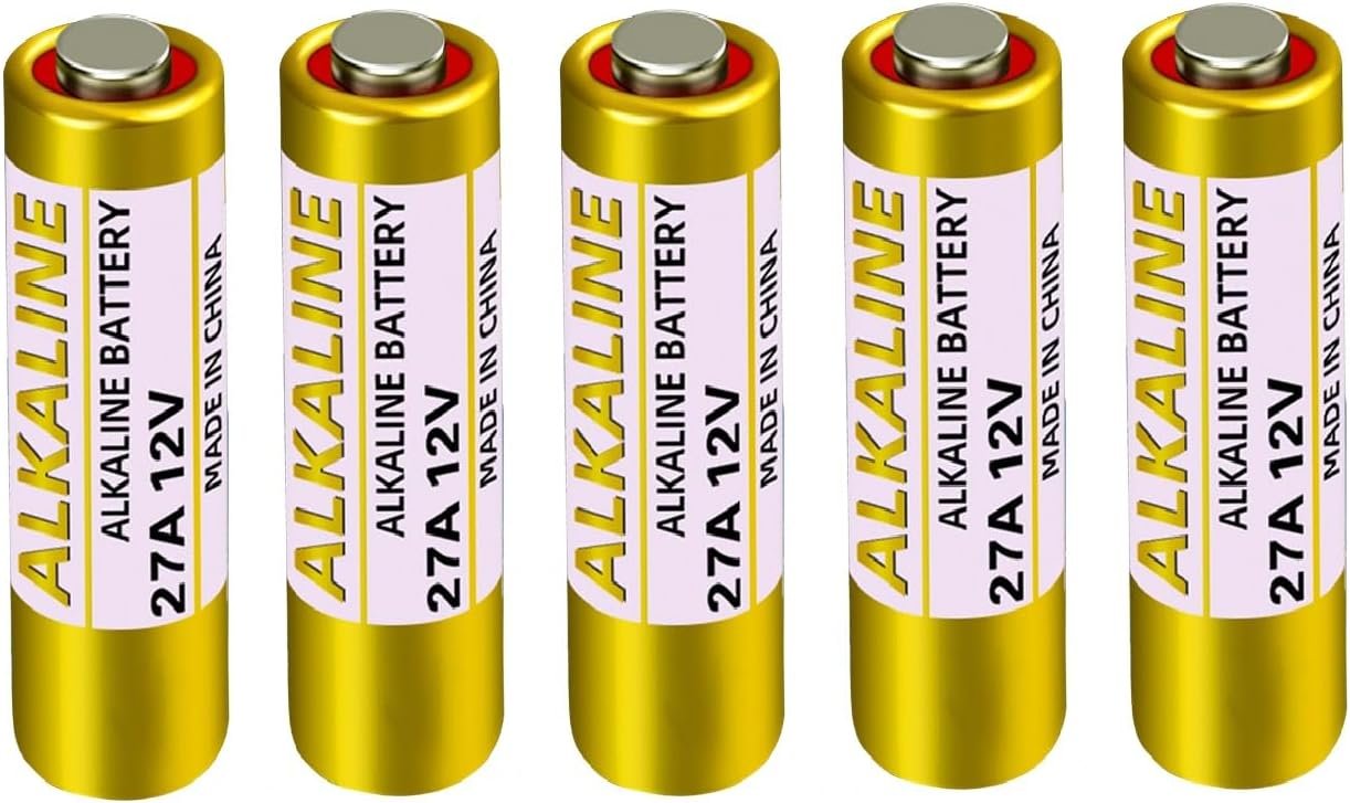 27A 12V Alkaline Battery 5-Pack for Remotes Car Key Fobs and Garage Do