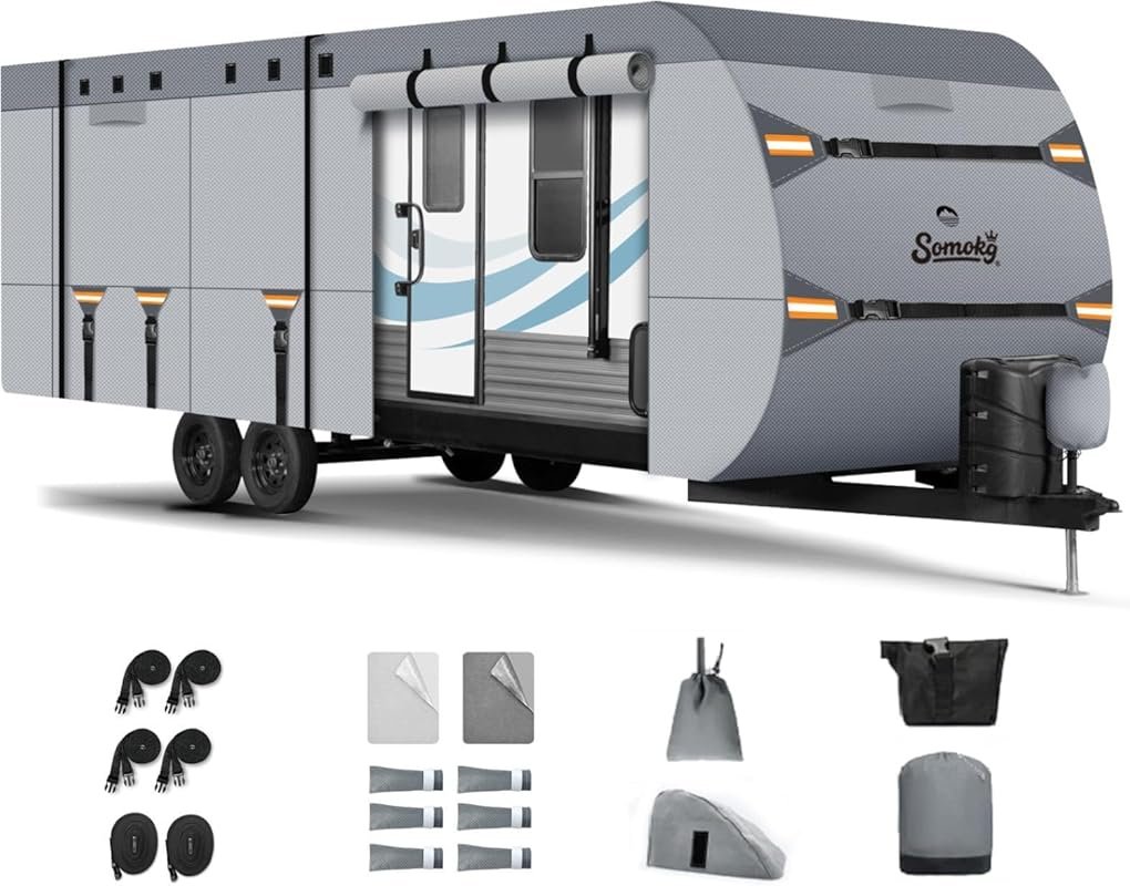 Heavy Duty 7-Layer RV Cover for 14-16 FT Trailers with All-Weather Sno