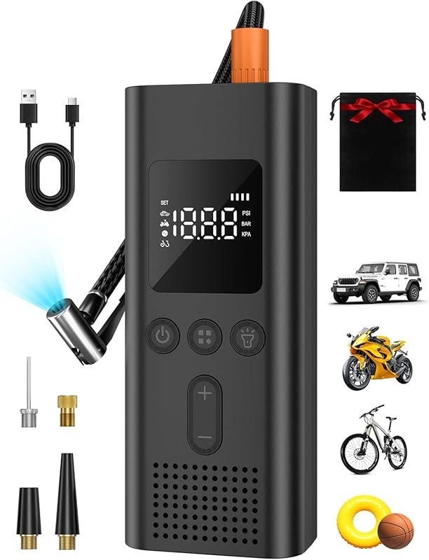 AIRSURE Cordless Portable Air Compressor with 150 PSI, Fast Inflation,