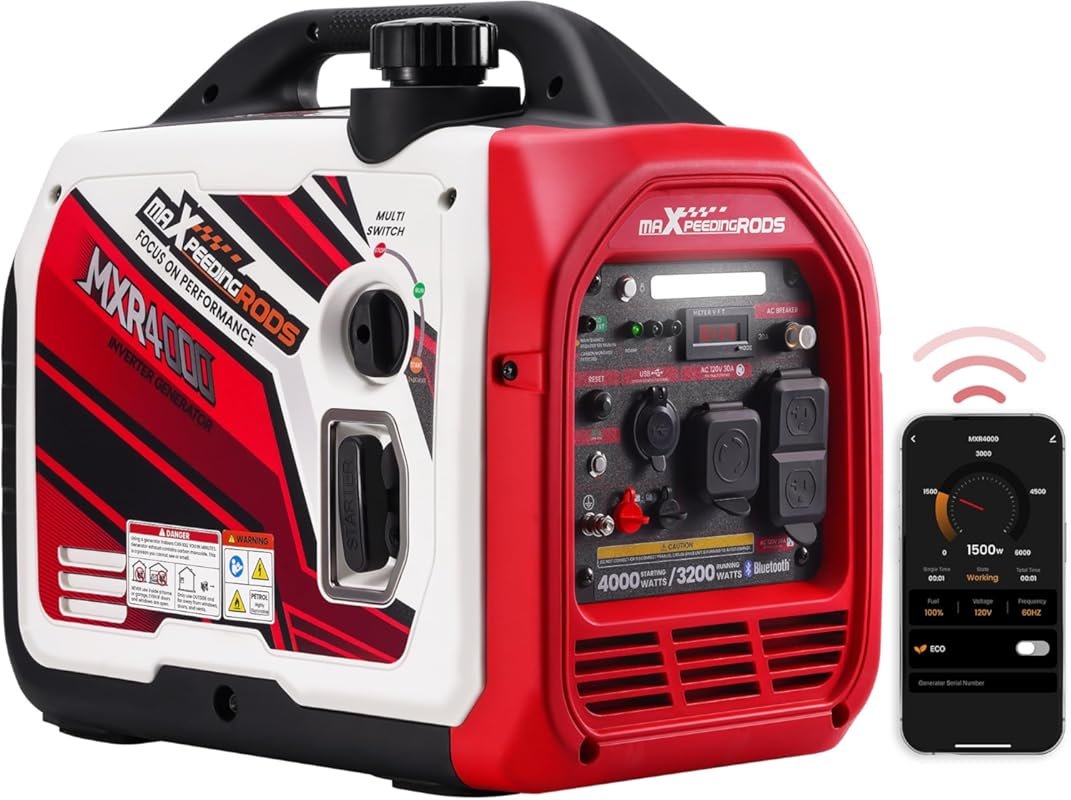 maXpeedingrods 4000-Watt Portable Inverter Generator with App Monitor